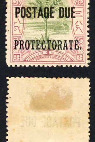 North Borneo SGD39a 3c Perf 14.5-15 Post Due M/M (hinge remainder) Cat 50 Pounds