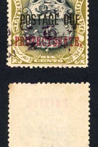North Borneo SGD42 6c Perf 13.5-14 Post Due used Cat 12 Pounds
