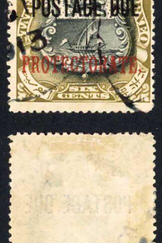 North Borneo SGD42d 6c Perf 16 Post Due used Cat 40 Pounds