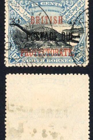 North Borneo SGD46 12c Black and Dull Blue Post Due used Cat 28 Pounds