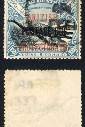 North Borneo SGD46 12c Black and Dull Blue Post Due used Cat 28 Pounds