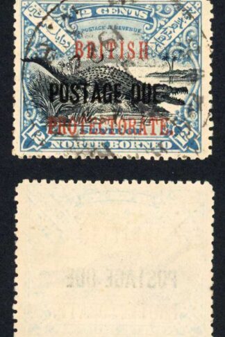 North Borneo SGD46 12c Black and Dull Blue Post Due used Cat 28 Pounds