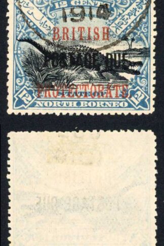 North Borneo SGD46 12c Black and Dull Blue Post Due used Cat 28 Pounds