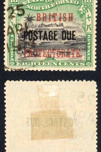 North Borneo SGD48 18c Black and Green Post Due used Cat 30 Pounds