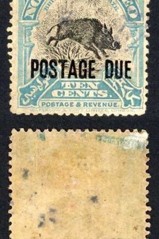 North Borneo SGD63 10c Perf 13.5-14 Post Due used Cat 19 Pounds