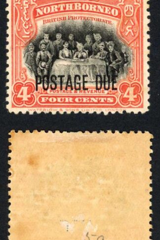 North Borneo SGD78 4c Post Due M/M (toned) Cat 60 Pounds