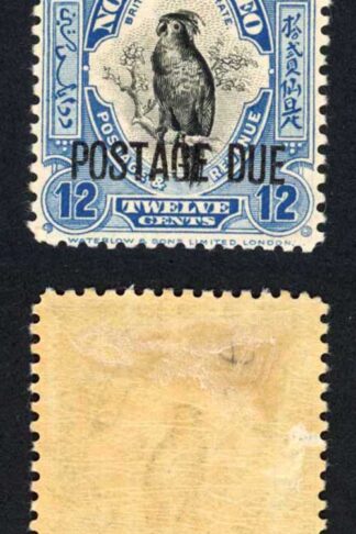 North Borneo SGD83 12c Post Due M/M Cat 75 Pounds