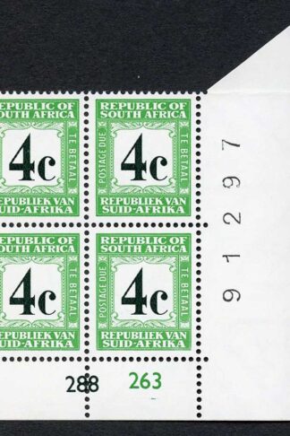 South Africa SGD64 1967 4c wmk w127a (tete-beche) Plate Block U/M