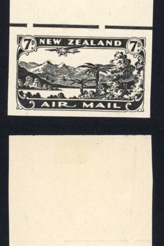 New Zealand SG550 1931 7d Air Imperf Jet black Plate Proof