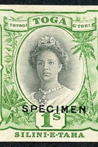 Tonga SG63 1922 1/- Imperf Printers Sample opt Specimen