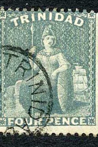 Trinidad SG102 4d Bluish Grey Perf 14 wmk CA Fine used Cat 17 pounds