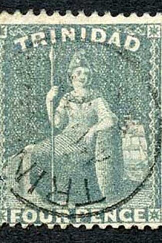 Trinidad SG102 4d Bluish Grey Perf 14 wmk CA Fine used Cat 17 pounds