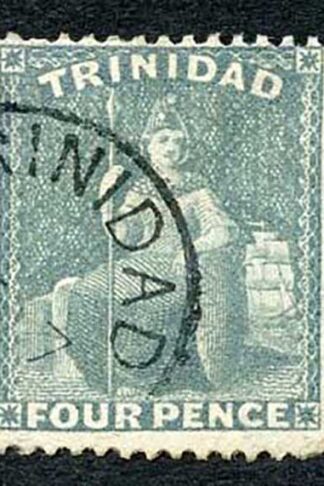 Trinidad SG102 4d Bluish Grey Perf 14 wmk CA Fine used Cat 17 pounds