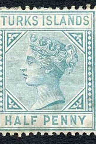 Turks and Caicos SG53 1/2d Blue-green M/M Cat 28 pounds
