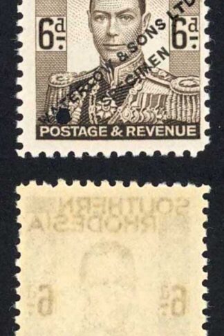 Southern Rhodesia SG44 1937 KGVI 6d printers sample u/m
