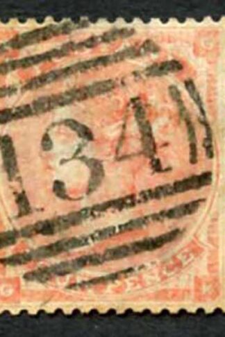 SG82 4d pale red plate 4 hair lines Cat 150 pounds (toned)