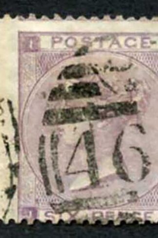 SG85 6d Lilac Plate 4 (Hair lines) fine used (discoloured on reverse) Cat 250 p