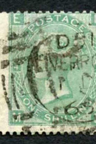 SG101 1/- Green wmk Emblems Fine Used Cat 275 pounds