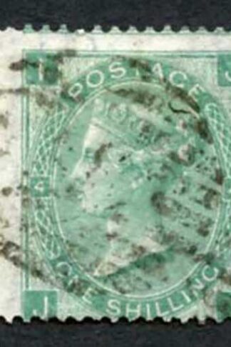 SG101 1/- Green wmk Emblems Fine Used Cat 275 pounds