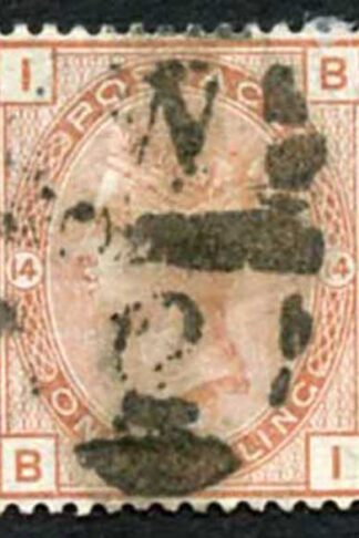 SG163 1/- Orange-brown wmk Crown Plate 14 Cat 170 pounds