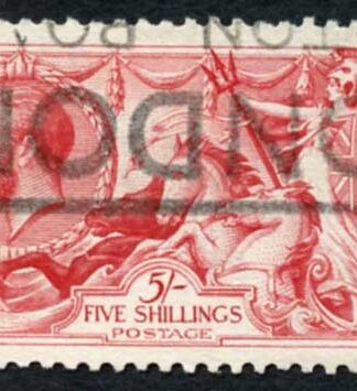 SG416 5/- Rose-red Bradbury Seahorse Cat 135 pounds