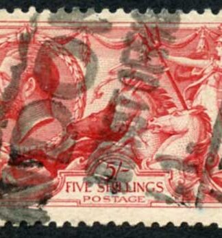 SG416 5/- Rose-red Bradbury Seahorse Cat 135 pounds