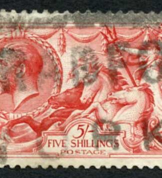 SG416 5/- Rose-red Bradbury Seahorse Cat 135 pounds