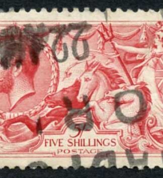 SG416 5/- Rose-red Bradbury Seahorse Cat 135 pounds