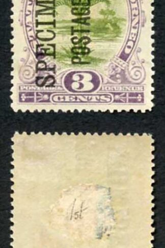 North Borneo SGD3s 3c olive-green and dull purple Perf 15 opt SPECIMEN