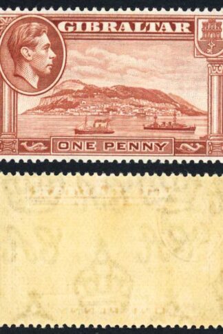 Gibraltar SG122 1d Yellow-Brown Perf 14 M/M Cat 30 pounds (1)