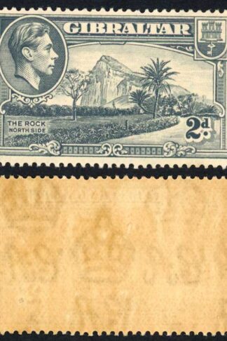 Gibraltar SG124 2d grey Perf 14 M/M (toned) Cat 35 pounds (3)