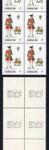 Gibraltar SG248/51 1970 Uniforms U/M Block of 6