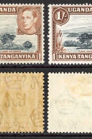 KUT SG145/45a 1938 KGVI 1/- Black Yellowish Brown 1/- Black and Brown M/M