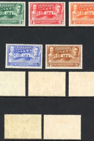 Barbados SG257/61 1939 Tercentary Set M/M