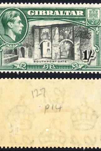Gibraltar SG127 1938 1/- Black and Green M/M