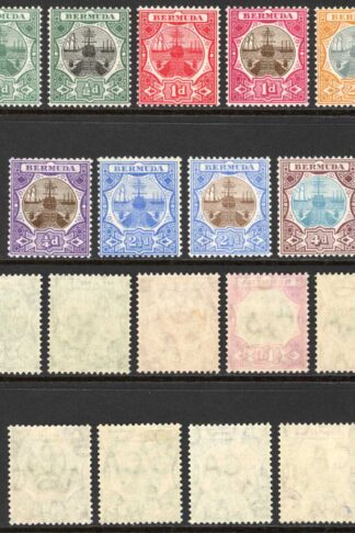 Bermuda SG34/42 1906-10 Set of 9 Wmk Mult Crown Fine Fresh M/M Cat 180