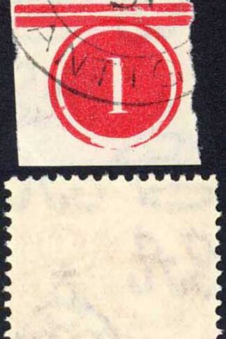 Antigua SG63 1d Carmine-red wmk Script Plate Number example