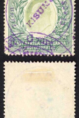 KUT SG26 1r Green wmk Mult CA Faded and fiscally used Cat 70 pound (as postally)