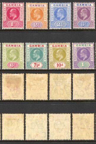 Gambia SG57/68 KEVII Set wmk Mult Crown CA M/M Cat 300 pounds