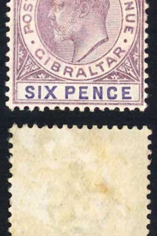 Gibraltar SG50 KEVII 6d Dull Purple and Violet Wmk Crown CA M/M Cat 42 pounds