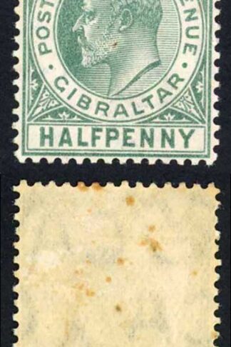 Gibraltar SG56 1/2d Dull and Bright Green  Wmk Mult CA M/M    Cat 15 pounds