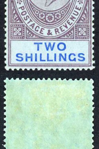 Gibraltar SG82 2/- Dull Purple and Blue/Blue Wmk Crown CA M/M Cat 30 pounds