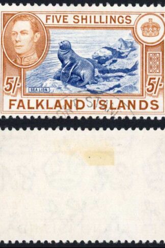 Falkland Is SG161 5/- blue and chestnut CDS Used  Cat 95 pounds