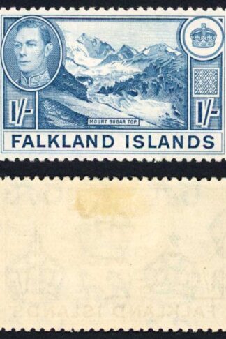 Falkland Is SG158 1/- light dull blue M/M Cat 75 pounds