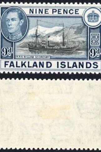 Falkland Is SG157 9d black and grey-blue M/M Cat 28 pounds