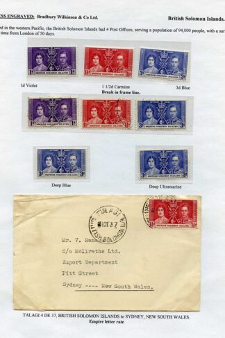 British Solomon Is 1937 Coronation Page
