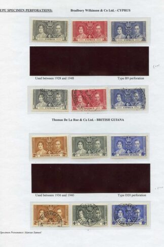Cyprus and British Guiana 1937 Coronation Page