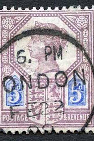 SG207a 5d Dull Purple and Blue Jubilee Die II Fine Used London CDS Cat 15