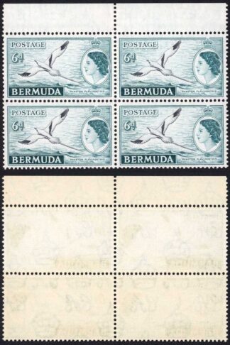 Bermuda SG143 6d Black and Deep Turquoise Block of 4 U/M