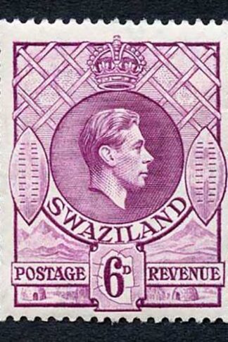 Swaziland SG34 KGVI 6d Deep Magenta Wmk Mult Script CA M/M